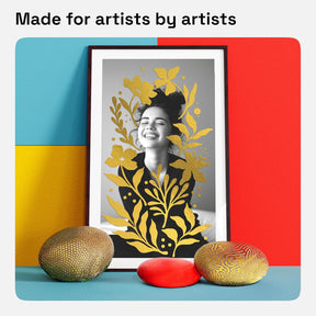 ARTISTRO 5 Gold Acrylic Paint Markers - Paint Pens Dual Tip Brush + Fine Ideal for Calligraphy - Perfect for Fabric, Rock, Glass, Wood, DIY - Art Supplies, Stocking Stuffers, Christmas Gift Idea