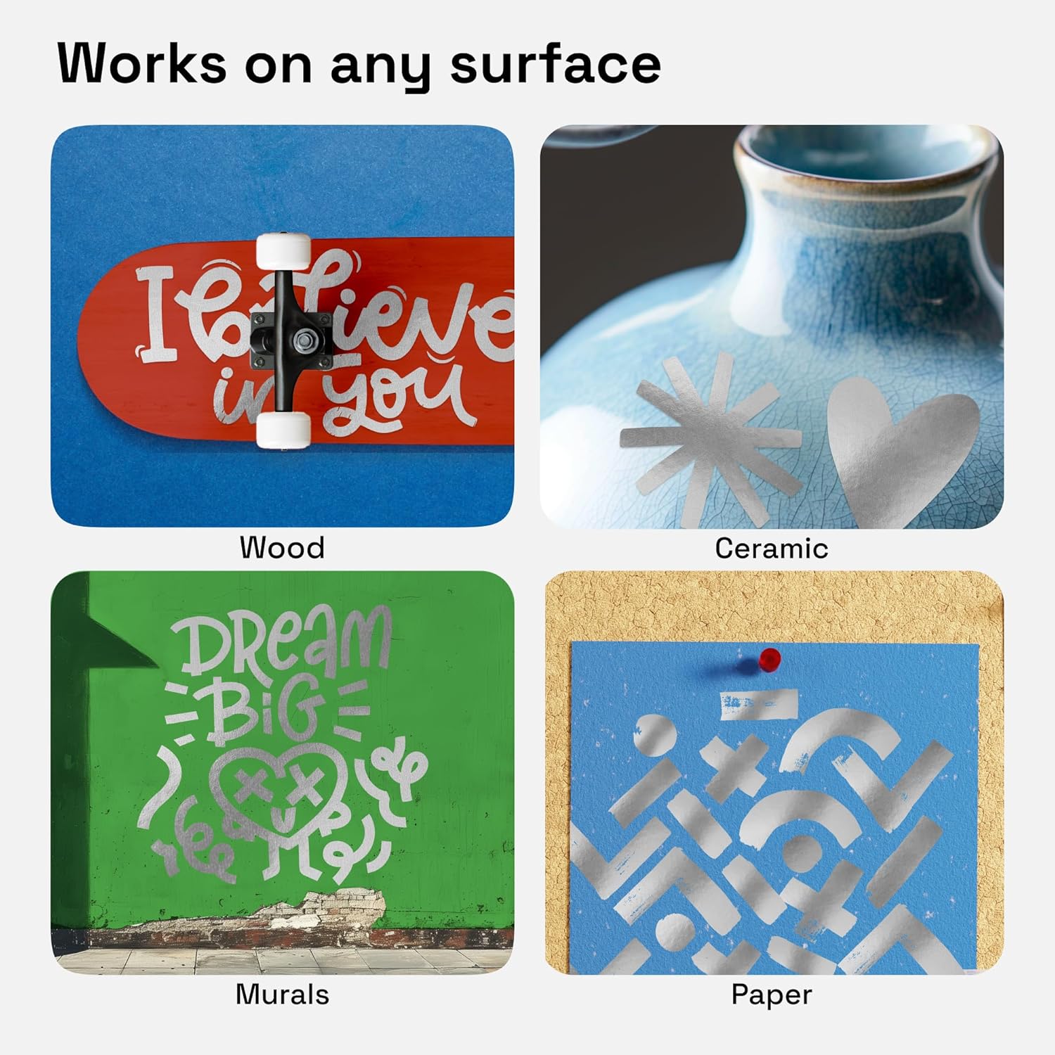 ARTISTRO 2 Silver Acrylic Paint Markers - 15mm Jumbo-Tip Paint Pens - Perfect for Crafting, Art Projects, & More