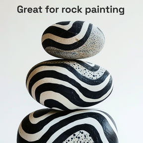 ARTISTRO 2 Black Acrylic Paint Markers - Brush Tip Paint Pens with Automatic Ink Control System for Rock, Egg, Wood, Fab