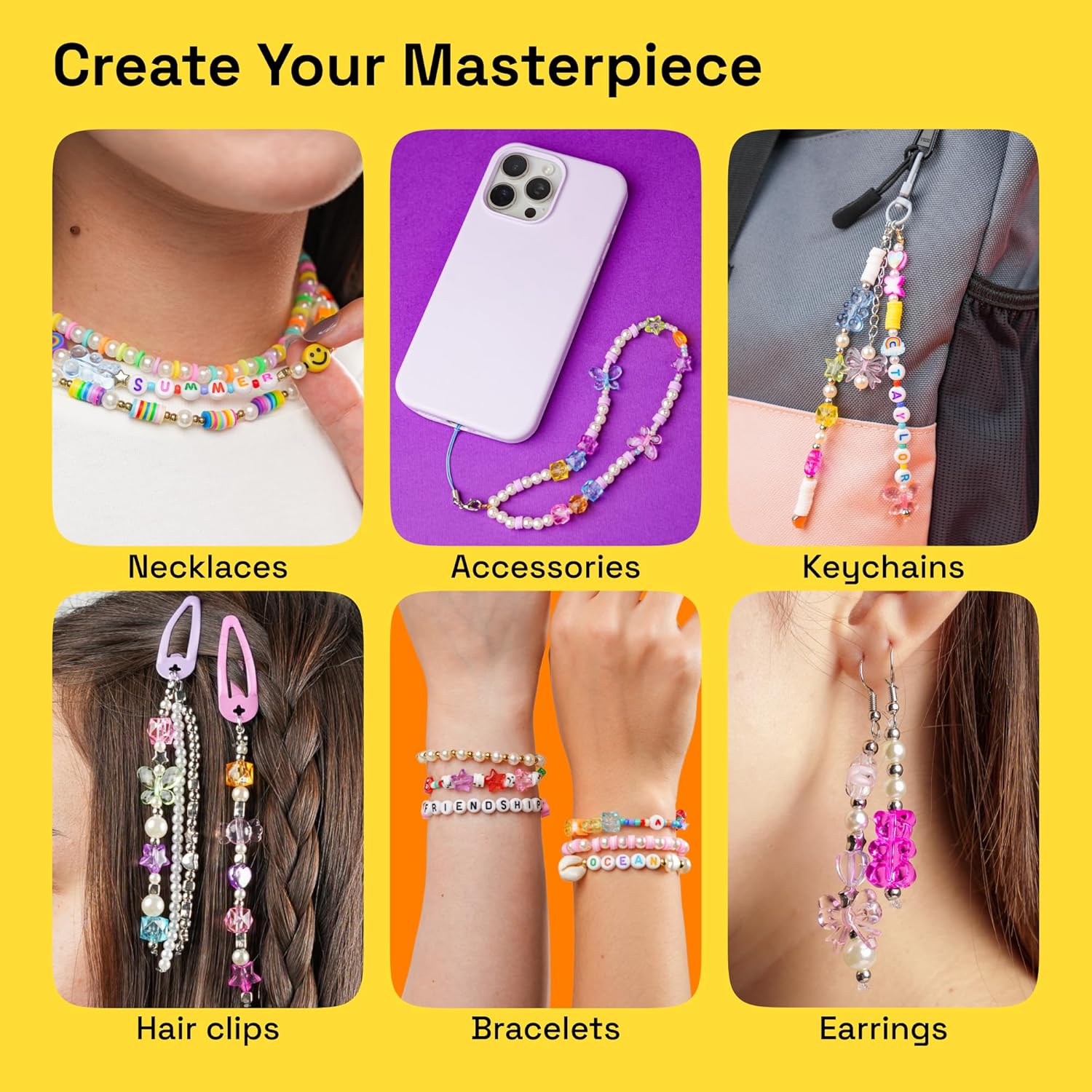 ARTISTRO 10000 pcs Bracelet Making Kit - Friendship Bracelet Kit for Jewelry Making with Clay Beads, Letter Beads, & More - Kandi Bracelet Kit, Bracelet Making Kit for Girls, Boys, Adults, BMK-BS-1
