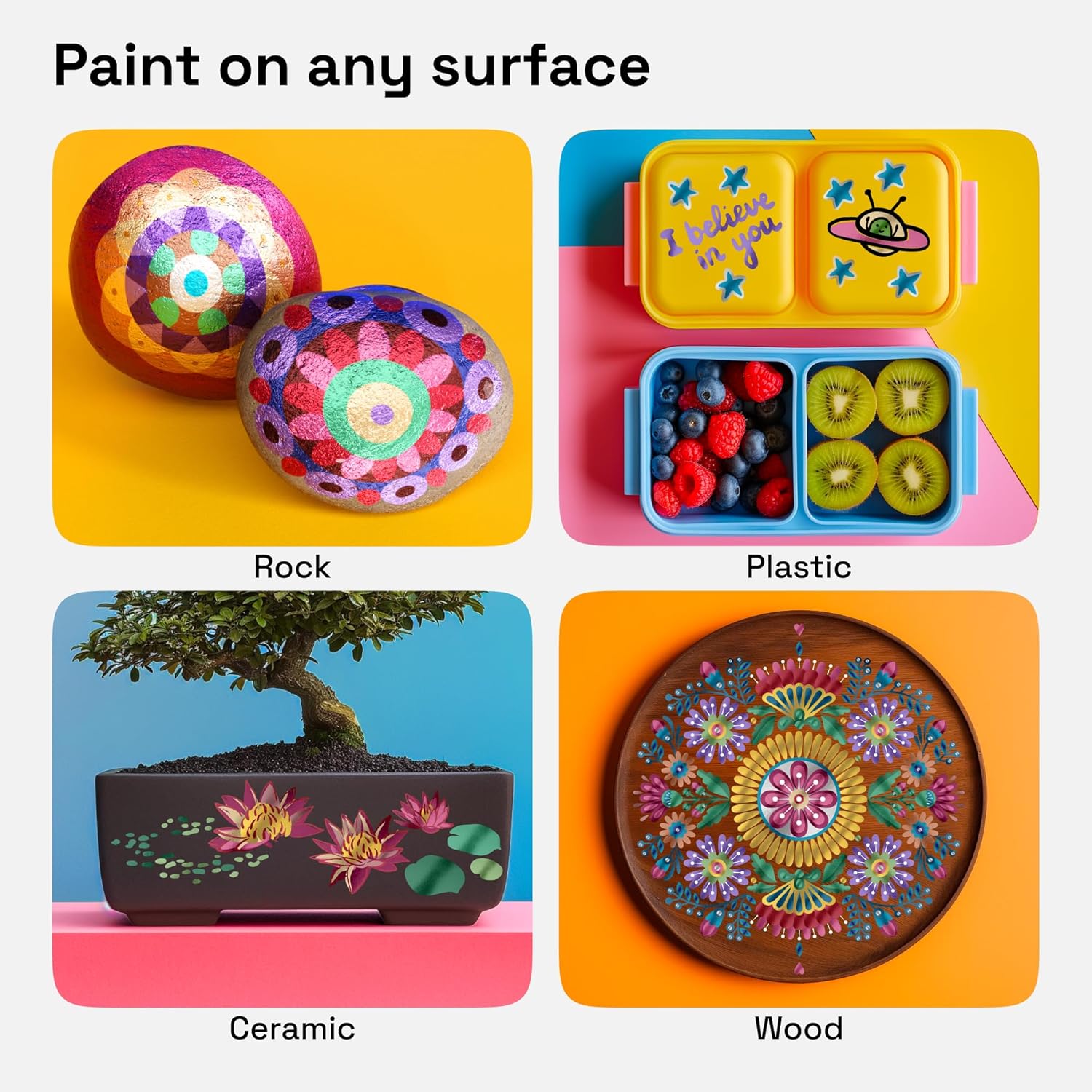 ARTISTRO 12 Metallic Acrylic Paint Markers - Medium Point Paint Pens for Rock, Wood, Glass, Ceramic, Black Paper, Scrapbooking Crafts, Card Making, DIY Photo Album, Ceramic