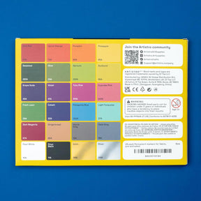 ARTISTRO 24 Fabric Markers - Fine Tip Fabric Markers Permanent for Clothes - No Bleed Pens for T-Shirts, Bags, Textile, Canvas, and more