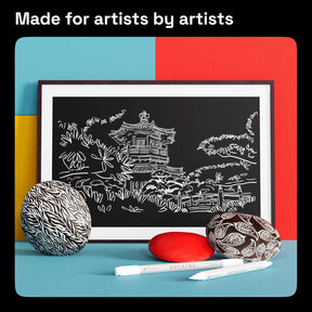 ARTISTRO 2 White Dual-Tip Acrylic Paint Pens - Multisurface Markers for Glass, Rock, Fabric, Wood, Plastic & More - 1 mm Fine & Brush Tips