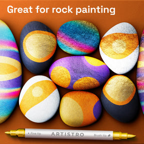 ARTISTRO 36 Gold Dual-Tip Acrylic Paint Marker Pens for Drawing