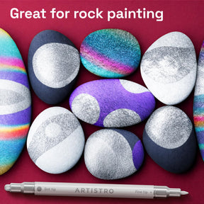 ARTISTRO Silver Dual-Tip Acrylic Paint Marker Pens - Set of 24
