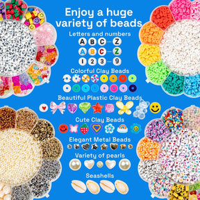 ARTISTRO 10000 pcs Bracelet Making Kit - Friendship Bracelet Kit for Jewelry Making with Clay Beads, Letter Beads, & More - Kandi Bracelet Kit, Bracelet Making Kit for Girls, Boys, Adults, BMK-BS-1