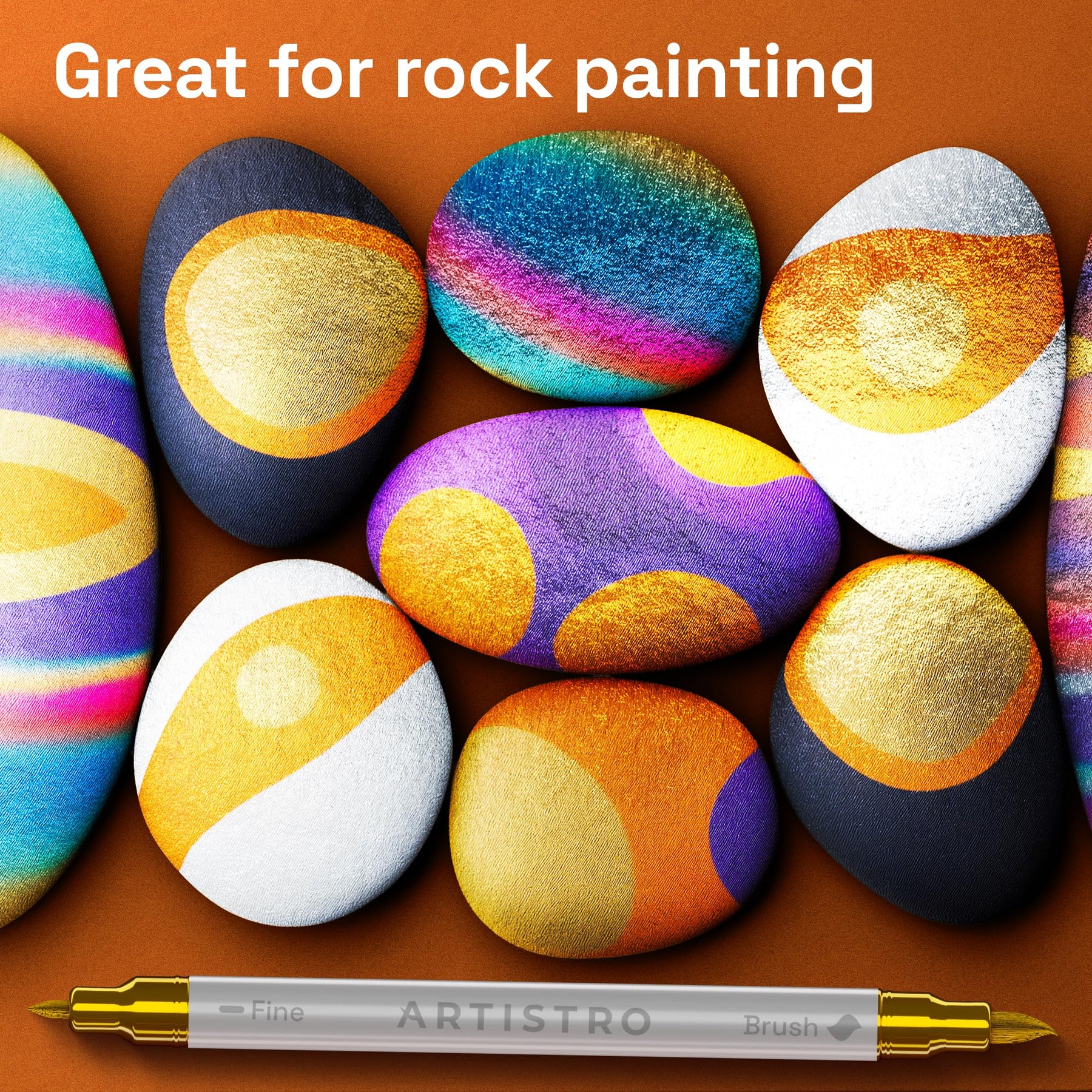 ARTISTRO 5 Metallic Acrylic Paint Markers - Paint Pens for Drawing - For Fabric, Rock, Glass, Wood, Molds - Arts & Craft