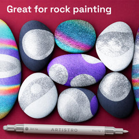 ARTISTRO 36 Silver Dual-Tip Acrylic Paint Marker Pens