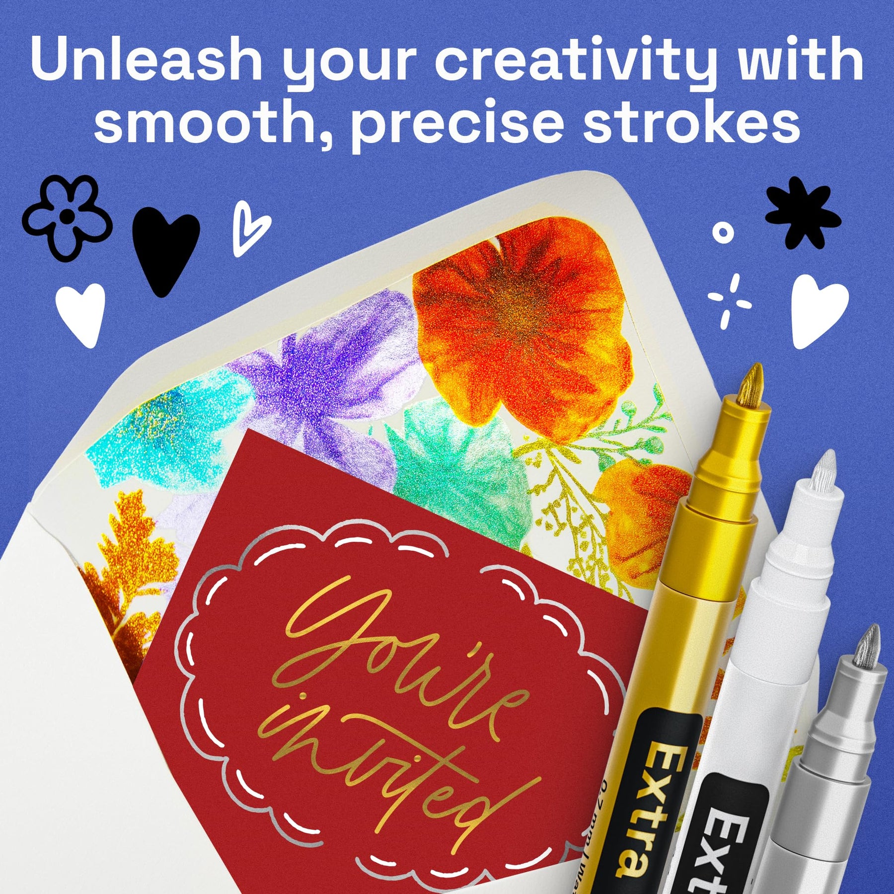ARTISTRO White, Gold & Silver Acrylic Paint Pens – 0.7mm Extra Fine Tip Paint Pens for Crafts, Greeting Cards, Ornament 