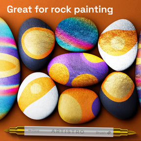 ARTISTRO 48 Metallic Dual-Tip Acrylic Paint Marker Pens for Drawing