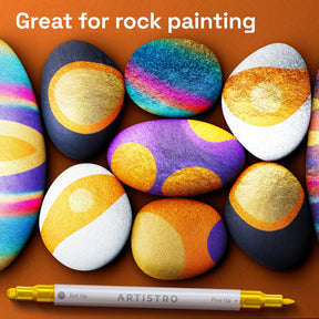 ARTISTRO Gold Dual-Tip Acrylic Paint Marker Pens - Set of 36
