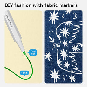 ARTISTRO 36 Fabric Markers - Fine Tip Fabric Markers Permanent for Clothes - No Bleed Pens for T-Shirts, Bags, Textile, Canvas, and more