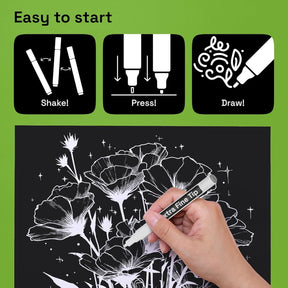ARTISTRO 5 White Paint Pen for Rock Painting, Stone, Ceramic, Glass, Wood, Tire, Fabric, Metal, Canvas. Set of 5 Acrylic Paint White Marker Water-based Extra-fine Tip