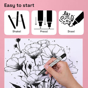 ARTISTRO 5 Black Paint Pen for Rock, Glass, Ceramic, Wood, Tire, Fabric, Metal, Canvas, Marking, Painting - Set of 5 Acrylic Paint Markers Water-based