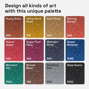 ARTISTRO 12 Glitter Paint Pens Sparkly and Shiny for Rock Painting, Stone, Ceramic, Glass, Wood, Fabric, Scrapbooking, DIY Craft Making, Coloring, Acrylic Glitter Markers Extra-Fine Tip 0.7mm