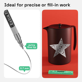 ARTISTRO 2 Gold & Silver Acrylic Paint Markers - 0.7mm Extra Fine-Tip Metallic Paint Pens - Perfect for Crafting, Art Projects, & More