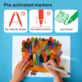 ARTISTRO 24 Dual Tip Fabric Markers - Acrylic Drawing Markers for All Ages & Levels - Fabric Paint Pens for Personalizing Clothes, T Shirts, Bags, Canvas, Textiles (Brush + Fine)