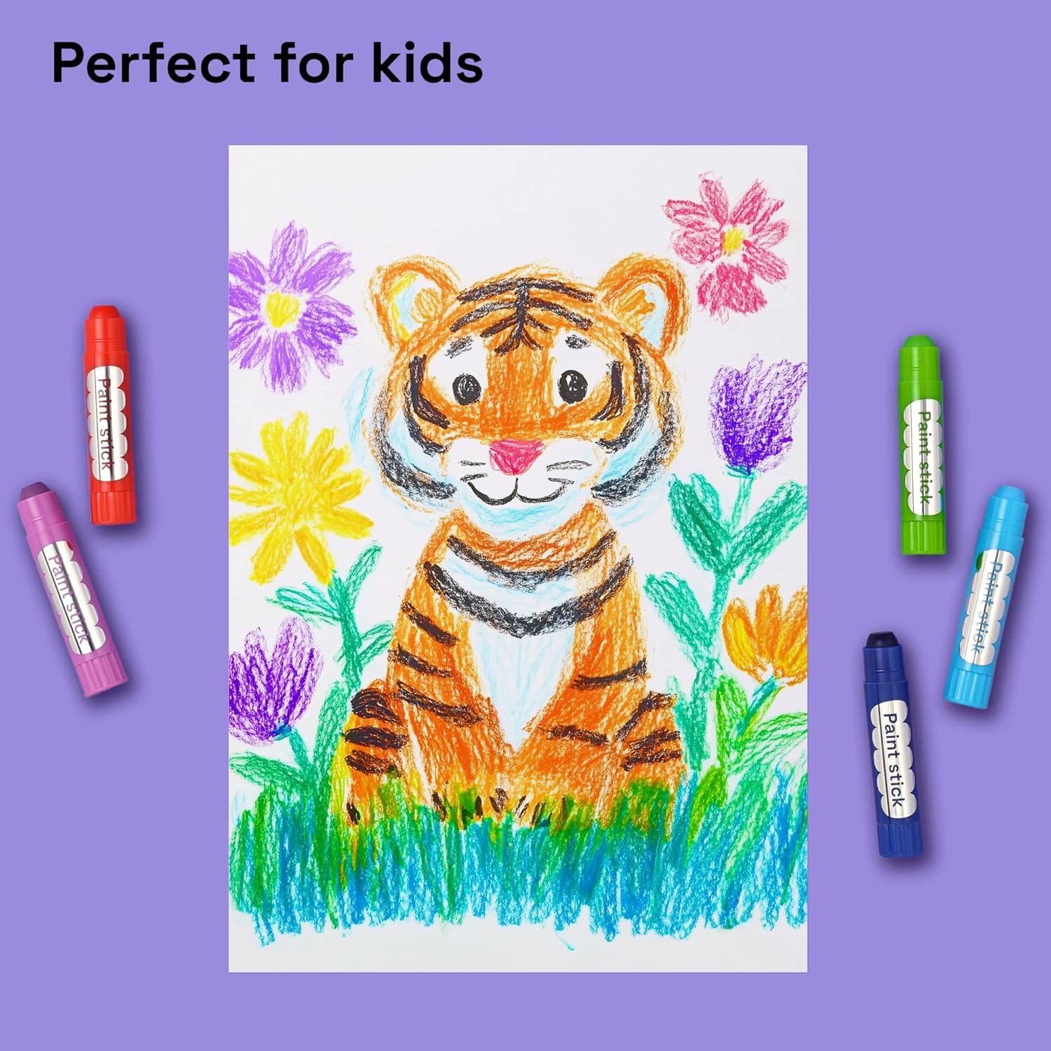 ARTISTRO 100% Washable Tempera Paint Sticks for Kids - 12 Non-toxic Paint Markers for Kids - Color Sticks with Twist Design