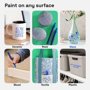 ARTISTRO Blue Permanent Marker - Set of 2 Blue Paint Pen, Oil Based Paint Markers Extra-Fine Tip 0.7mm, Waterproof Quick Dry Marker for Rock Painting, Ceramic, Glass, Wood, Tire, Fabric & More