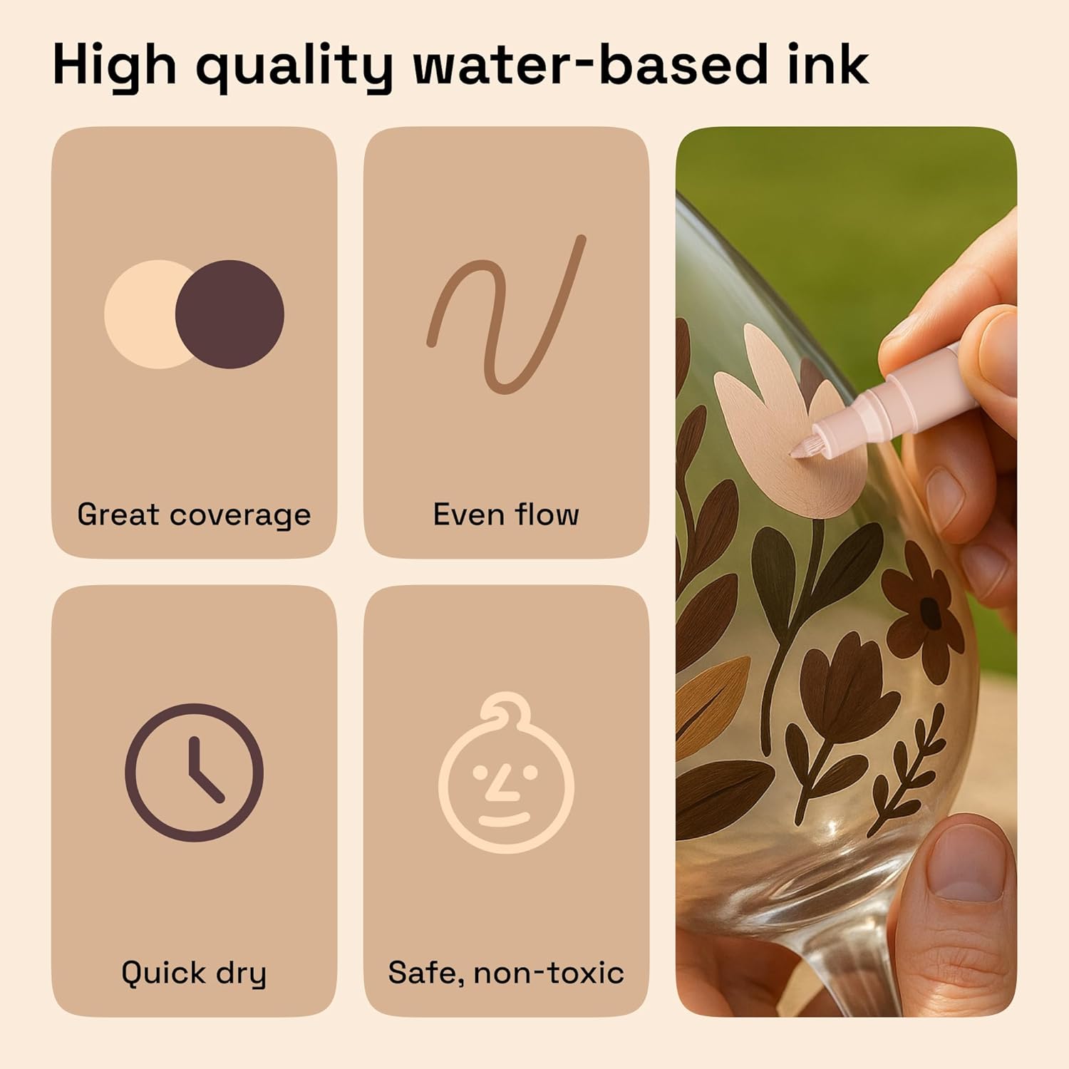 ARTISTRO 12 Skin Tones Acrylic Paint Markers Water-based Extra-fine Tip - Multi-Surface Paint Pens in Soft Colors