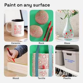 ARTISTRO Red Permanent Marker - Set of 2 RedPaint Pen, Oil Based Paint Markers Extra-Fine Tip 0.7mm, Waterproof Quick Dry Red Marker for Rock Painting, Ceramic, Glass, Wood, Tire, Fabric & More