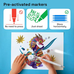 ARTISTRO 2 White Dual-Tip Acrylic Paint Pens - Multisurface Markers for Fabric, Plastic, & More, 1 mm Fine & Brush Tips