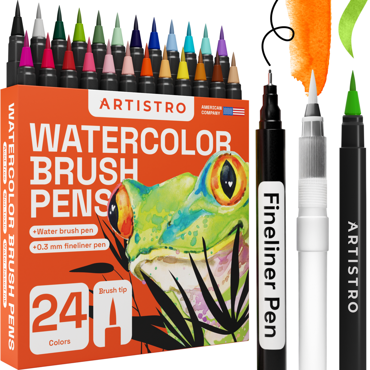 product 24 Watercolor Markers - front view 