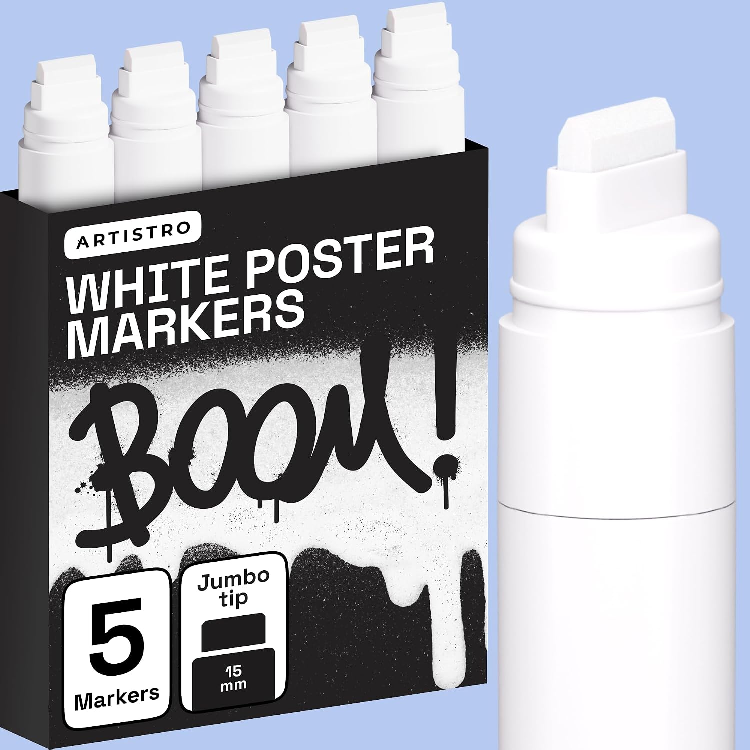 ARTISTRO White Paint Pens - Jumbo Tips - Set of 5