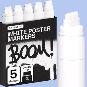 ARTISTRO White Paint Pens - Jumbo Tips - Set of 5