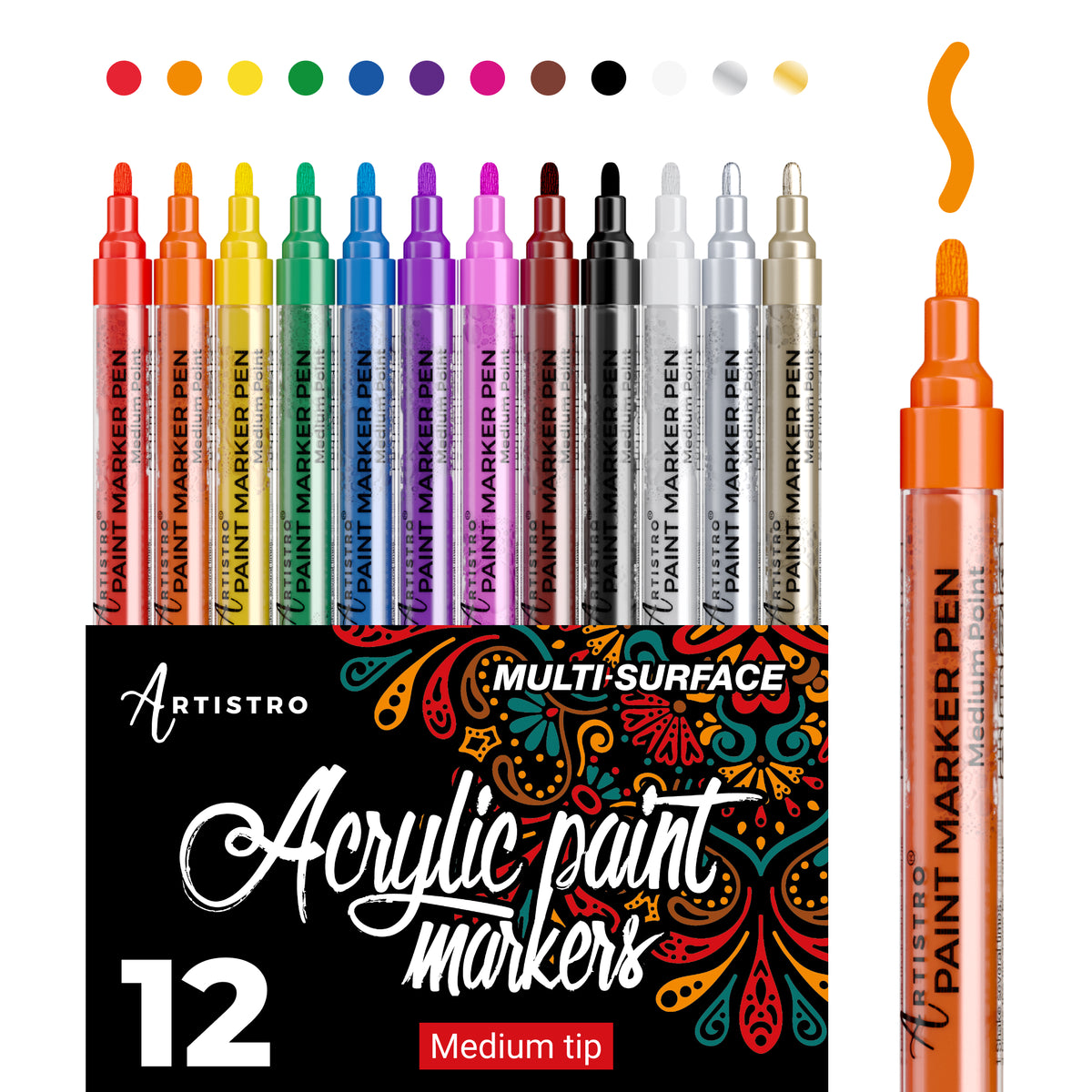 Paint Pen for Ceramic: 12 Porcelain Paint Pens Artistro Ceramic