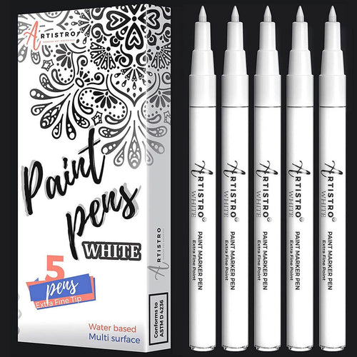 White Paint Marker Set 5 White Paint Markers Artistro White Paint Pen