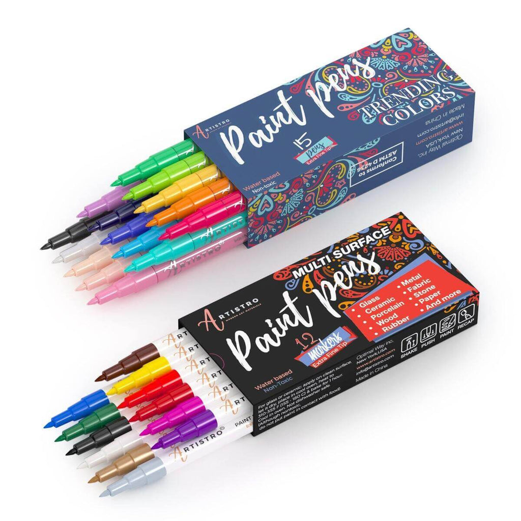 72 Acrylic Artistro Paint Pens 42 Extra Fine Tip Markers 30 Medium