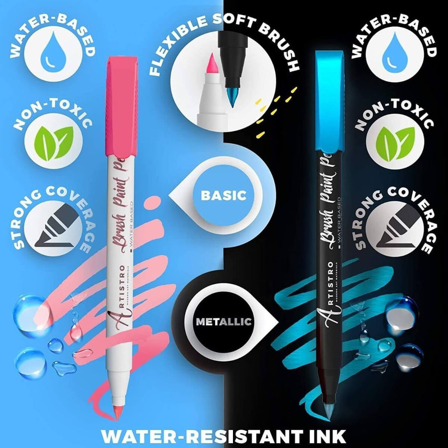 Paint Brush Markers 16 Brush Tip Paint Markers Artistro Paint Brush Pens