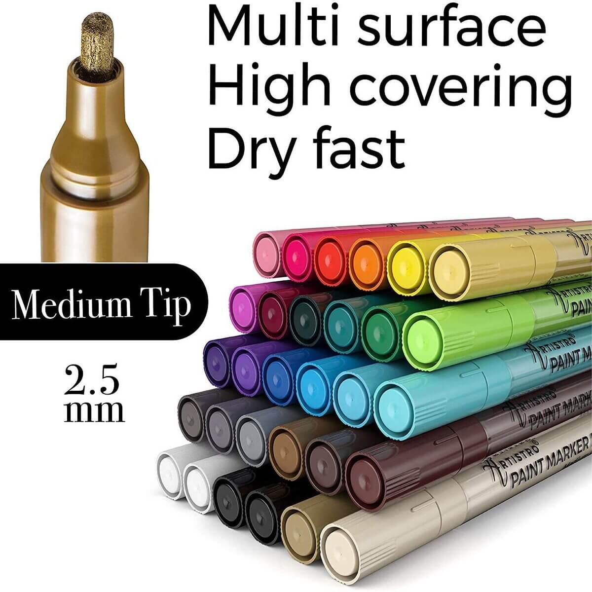 Extra Fine Tip glitter paint pen - Set of 12 glitter markers