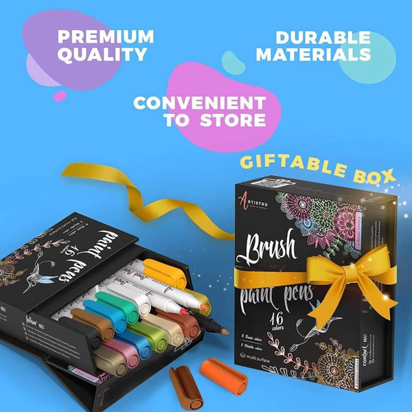 Paint Brush Markers 16 Brush Tip Paint Markers Artistro Paint Brush Pens