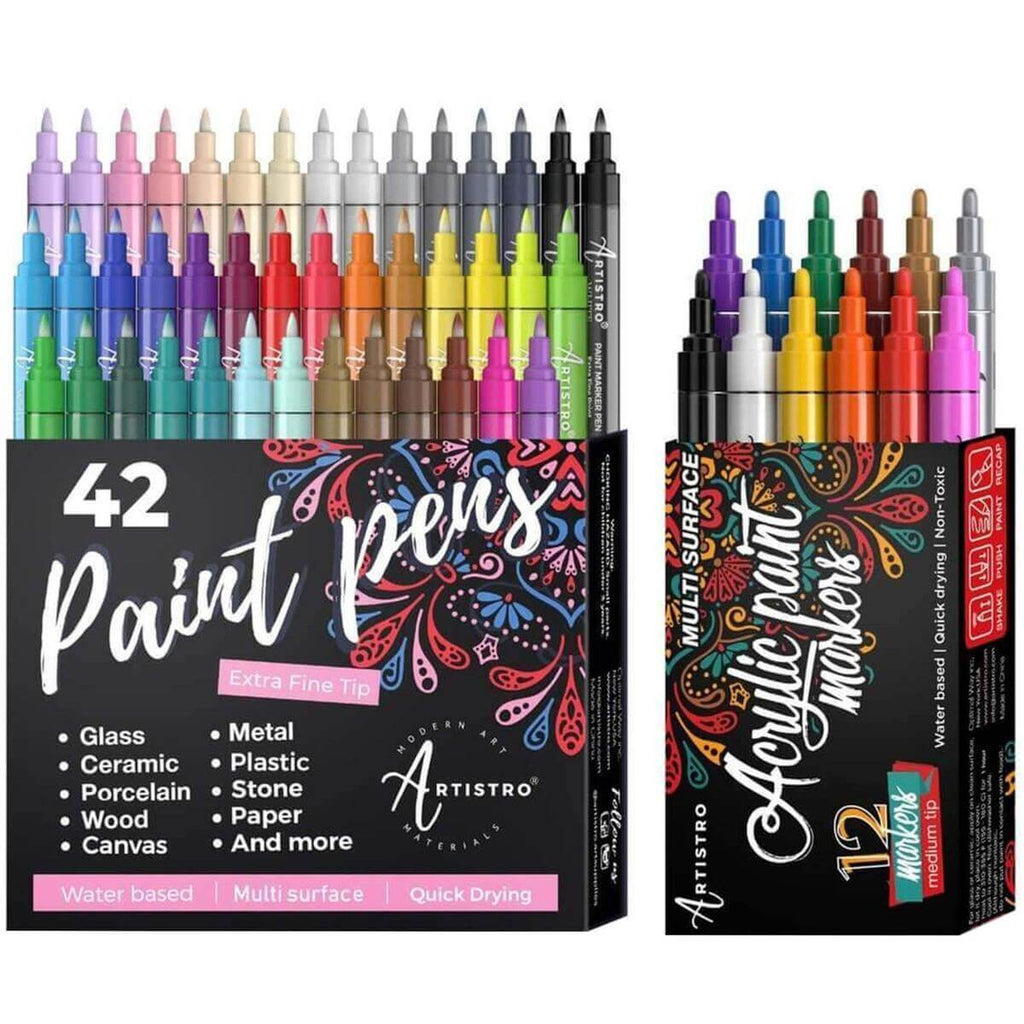 84 Acrylic Artistro Paint Pens 2 Packs of 42 Extra Fine Tip Markers for  Rock, Wood, Glass, Ceramic Painting -  Norway