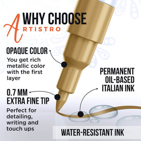 specs of 12 gold & silver paint pens
