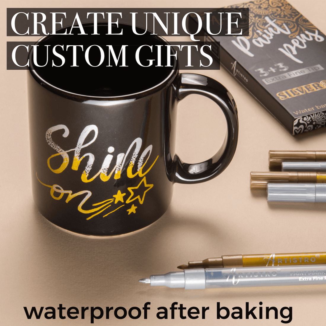 Gold Paint Pen Set 6 Acrylic Gold Paint Pens Artistro Paint Pen Gold