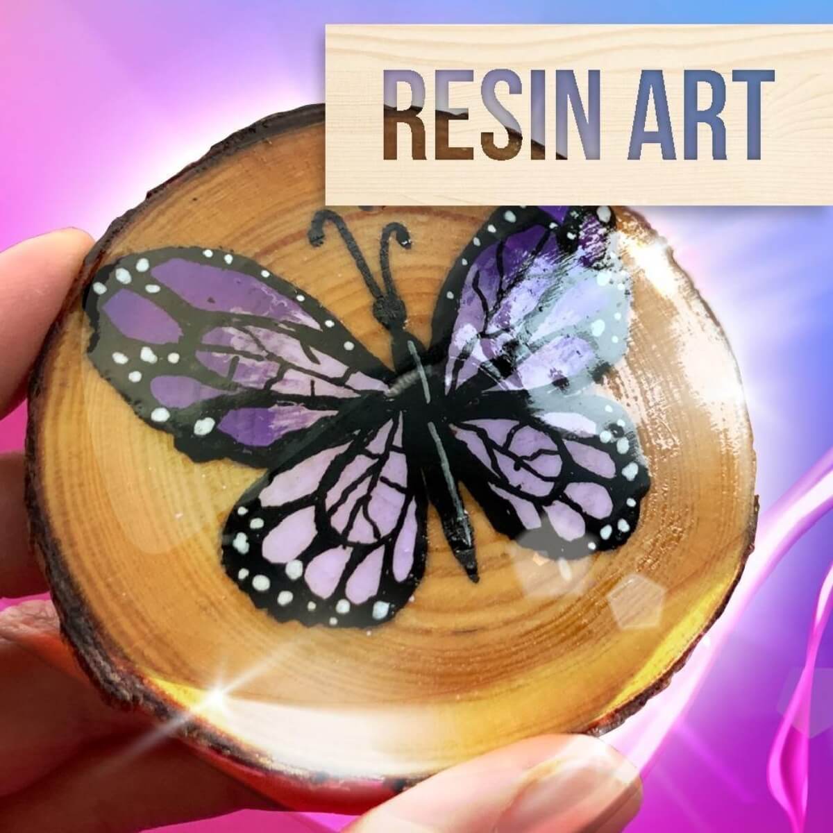 resin art wood slice 