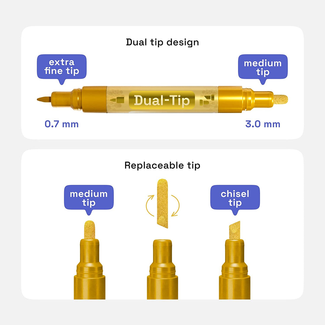 24 Dual Tip Acrylic Paint Markers Extra Fine Medium Tip Chisel Wit   61QQNNy7ZpL. AC SL1500 1100x 