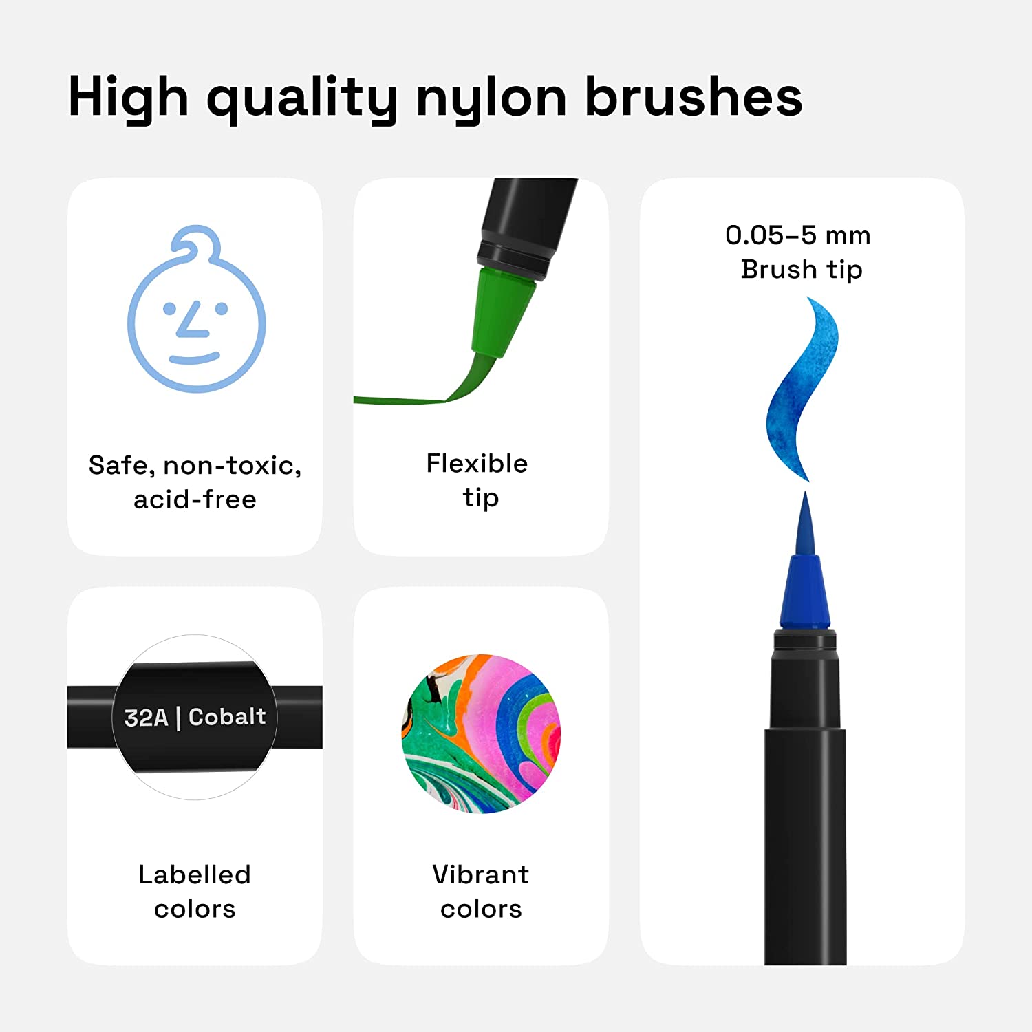 Watercolor Brush Pens by GoArtPro, Set of 20 Color Soft Flexible Real Brush  Pens + Bonus Watercolor Pen