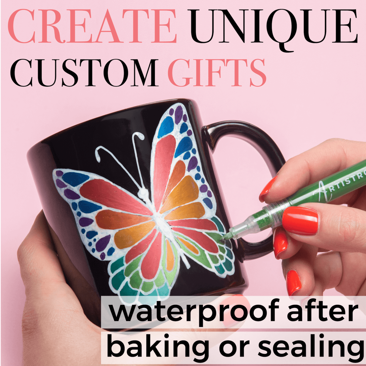 12 extra fine tip markers waterproof after baking or sealing 