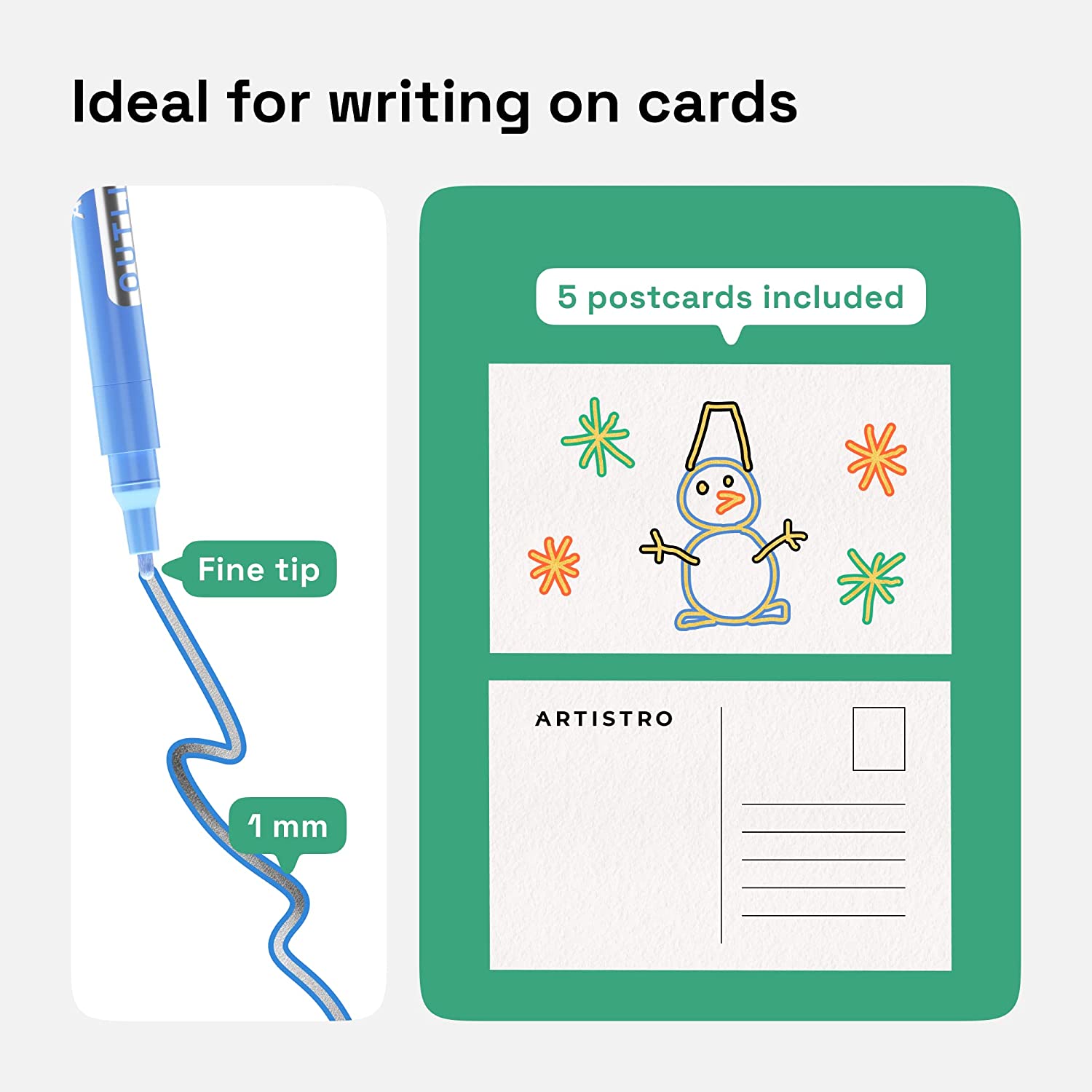 ideal for writing on cards