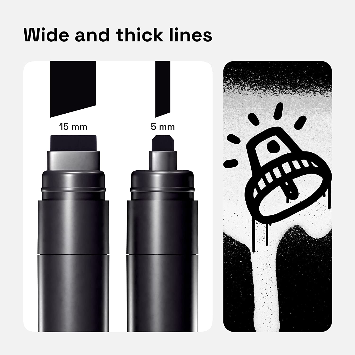 jumbo tip has wide and thick lines 