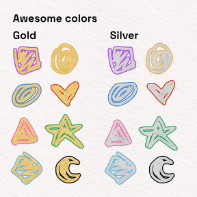 16 outline markers has awesome colors gold and silver