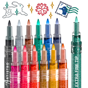 product 12 extra fine tip glitter paint pen