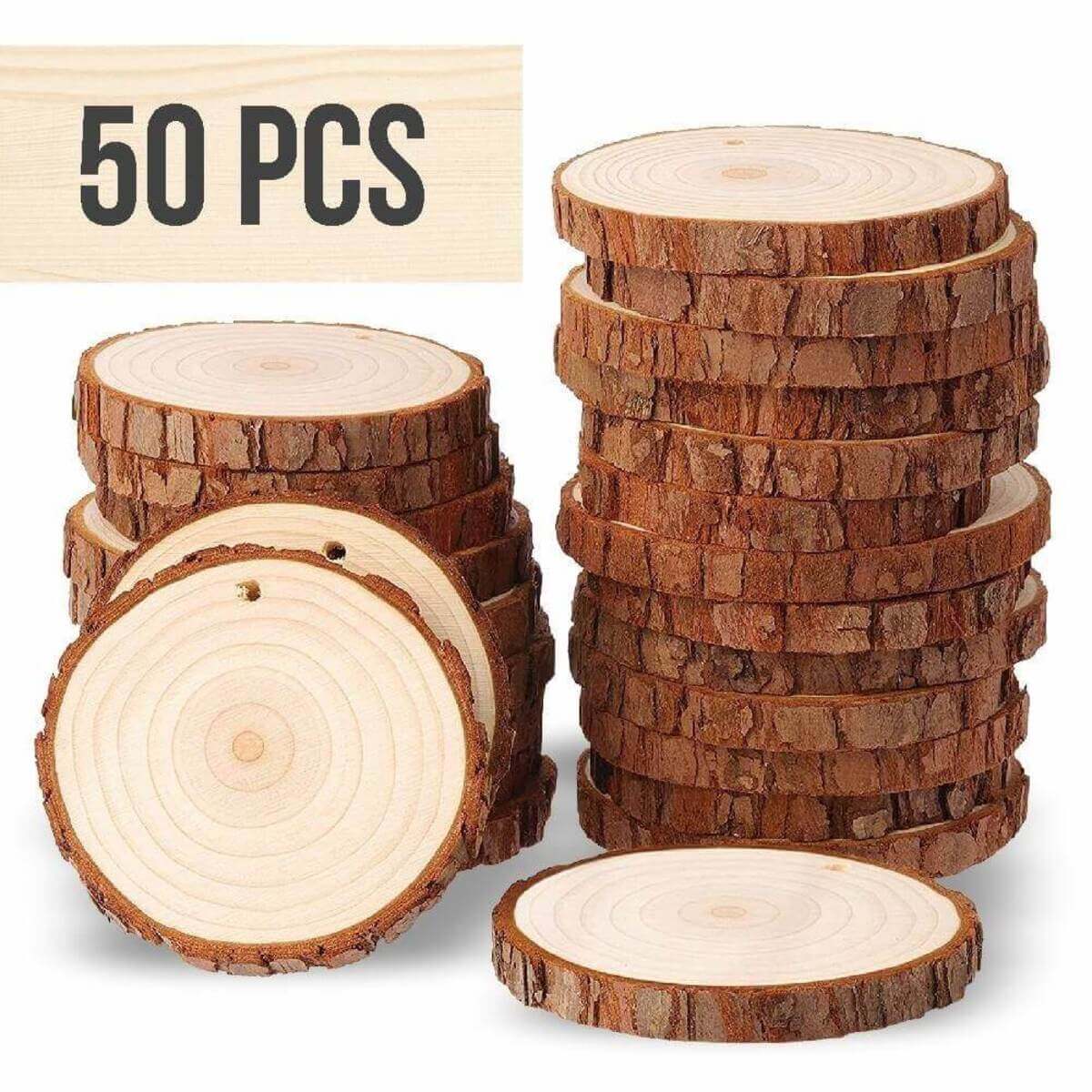 50 pcs wood slices
