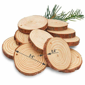 wood slice diameter - 3-4", width - 0.4"